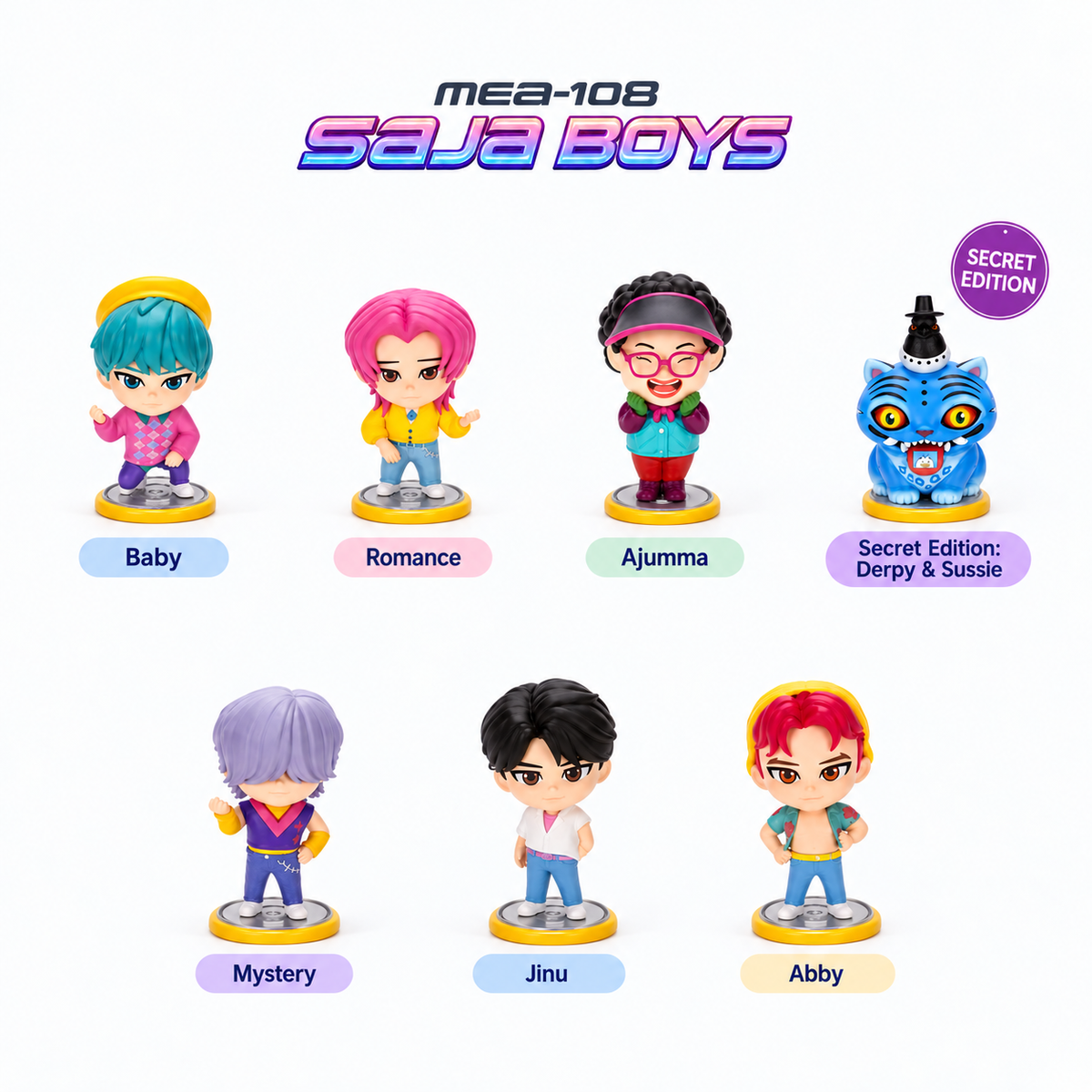 MEA-108 SAJA BOYS English character lineup with secret Derpy & Sussie